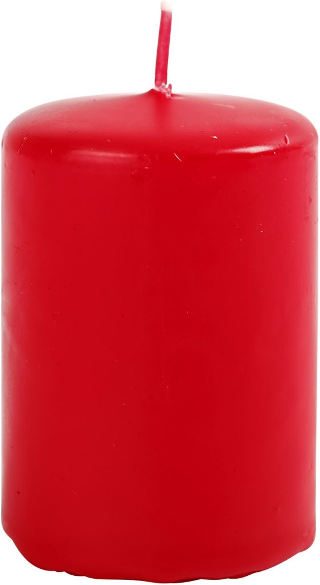 Kaarsen, rood, d: 40 mm, h: 60 mm, 12stuks [HOB-596010]